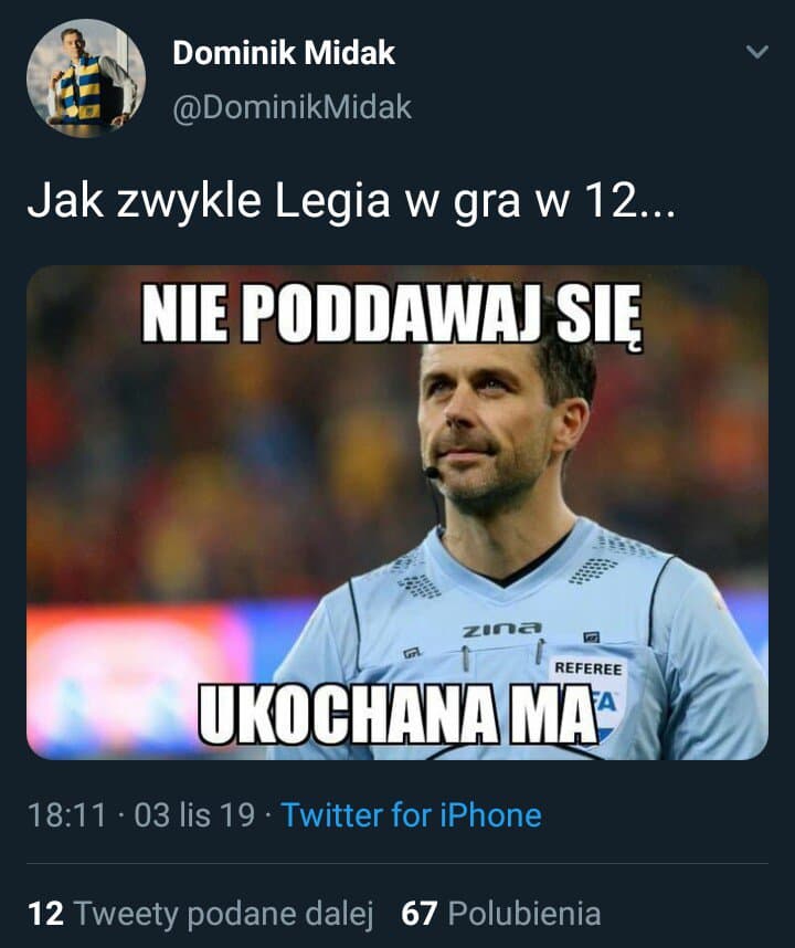 TWEET WŁAŚCICIELA Arki Gdynia podczas wczorajszego meczu z Legią xD